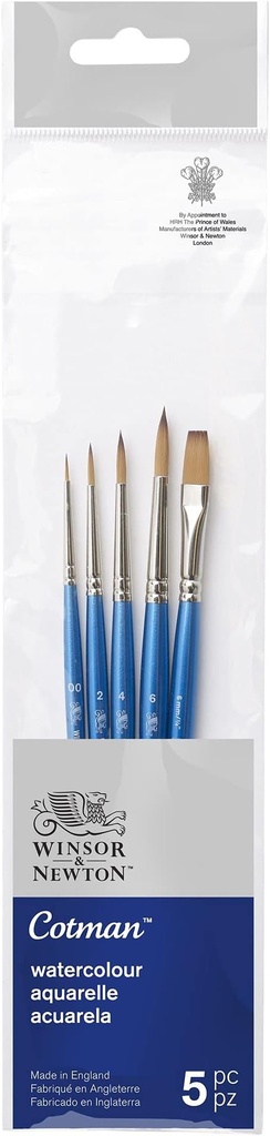 WINSOR & NEWTON COTMAN BRUSH SHORT HANDLE PACK OF 5 V.1 FSC 100%