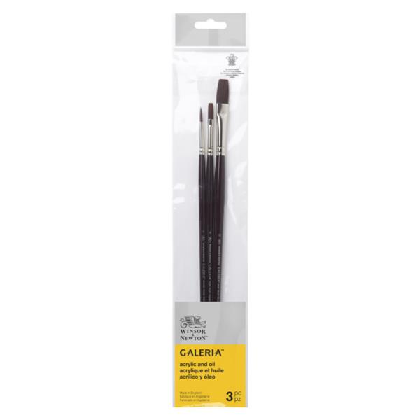 WINSOR & NEWTON GALERIA BRUSH LONG HANDLE PACK OF 3 V.1 FSC 100%