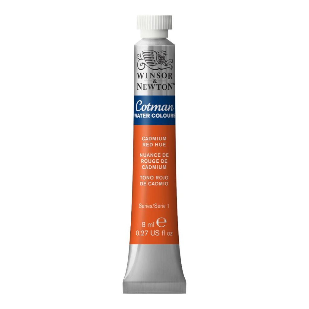 WINSOR & NEWTON COTMAN WATERCOLOUR 8ML TBE CADMIUM RED HUE ROW