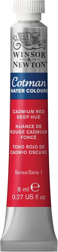 WINSOR & NEWTON COTMAN WATERCOLOUR 8ML TUBE CADMIUM RED DEEP HUE