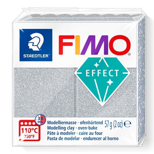 [8010-812] STAEDTLER MODELLING CLAY FIMO EFFECT 57G SILVER GLITTER 8010-812