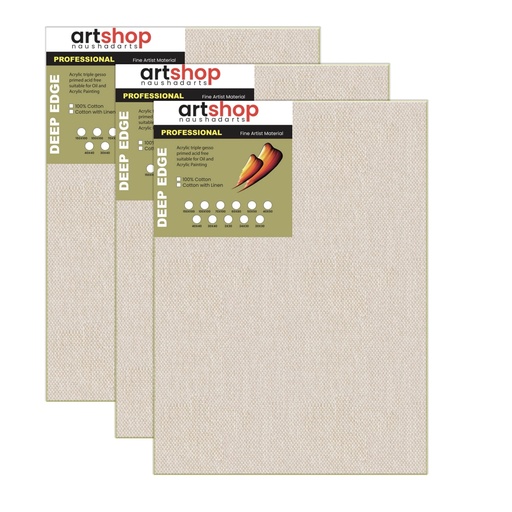 80 X 60cm Deep Edge Canvas 350g Cotton with Linen  