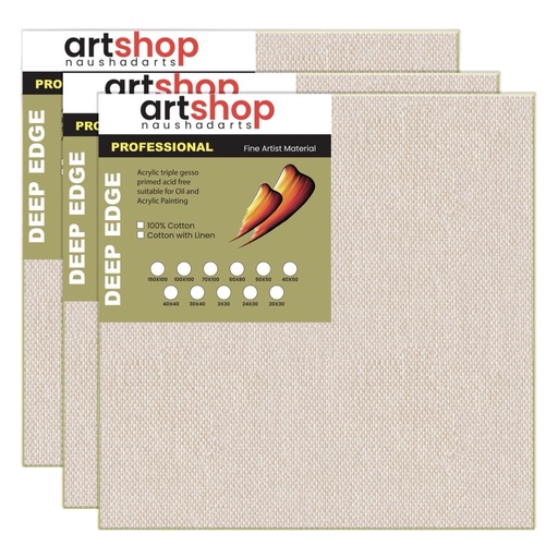 50 X 50cm Deep Edge Canvas 350g Cotton with Linen 