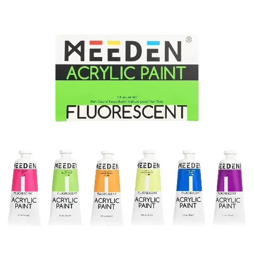 [1029] Meeden Acrylic Paint set Fluorescent 60ml (six tubes)
