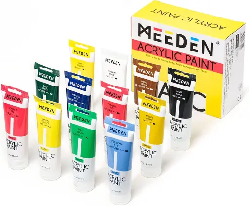 [1030] Meeden Basic Acrylic Paint Set, 12 Tubes, 120 ml / 4 oz
