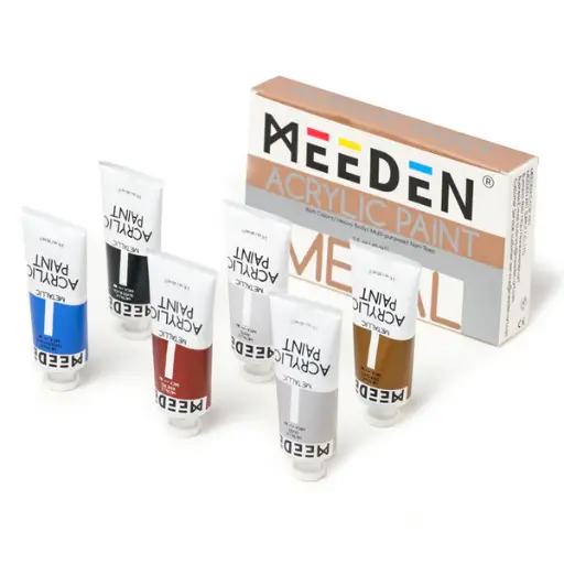 [1028] Meeden metalic Acrylic Paint set 6 Tubes, 60ml / 2 oz