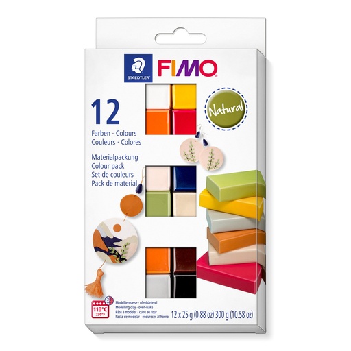 [8023 C12-4] STAEDTLER SET MODELLING CLAY FIMO SOFT NATURAL COLOURS 8023 C12-4