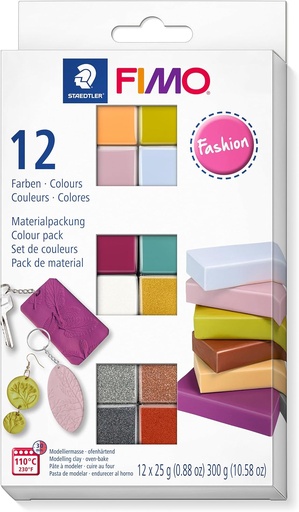 [8023 C12-5] STAEDTLER SET MODELLING CLAY FIMO SOFT MATERIAL PACK FASHION COLOURS 8023 C12-5 