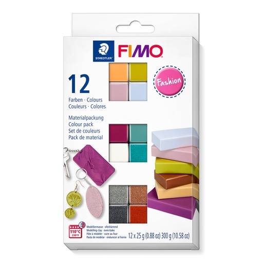 [8023 C12-5] STAEDTLER SET MODELLING CLAY FIMO SOFT MATERIAL PACK FASHION COLOURS 8023 C12-5 
