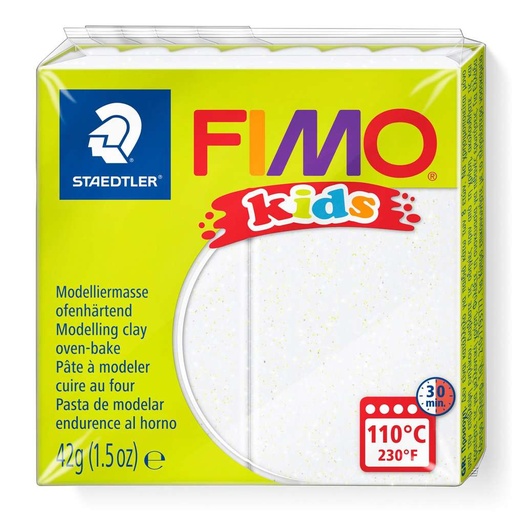 [8030-052] STAEDTLER MOD. CLAY FIMO KIDS WHITE GLITTER