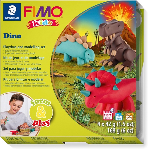 [8034 07 LY] STAEDTLER SET MOD. CLAY FIMO KIDS F&P DINO