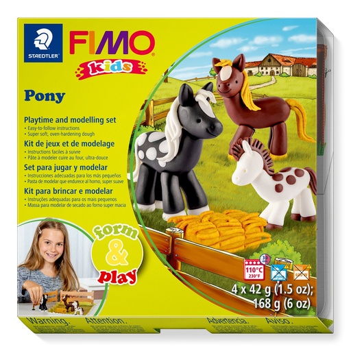 [8034 08 LZ] STAEDTLER SET MODELLING CLAY FIMO KIDS FORM & PLAY PONY 8034 08 LZ