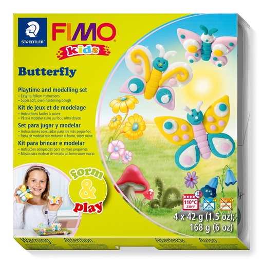 [8034 10 LZ] STAEDTLER SET MODELLING CLAY FIMO KIDS FORM & PLAY BUTTERFLY 8034 10 LZ