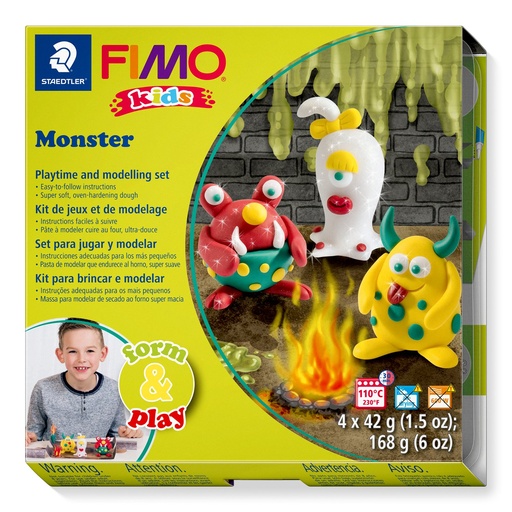 [8034 11 LZ] STAEDTLER SET MODELLING CLAY FIMO KIDS FORM & PLAY MONSTER 8034 11 LZ