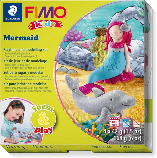 [8034 12 LY] STAEDTLER SET MODELLING CLAY FIMO KIDS FORM & PLAY MERMAID 8034 12 LY