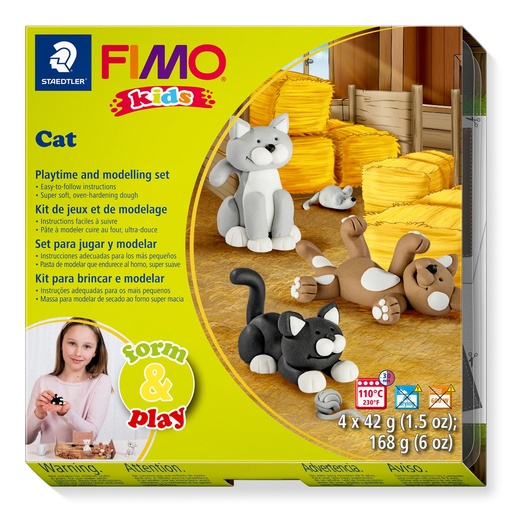 [8034 16 LZ] STAEDTLER SET MODELLING CLAY FIMO KIDS FORM & PLAY CAT 8034 16 LZ