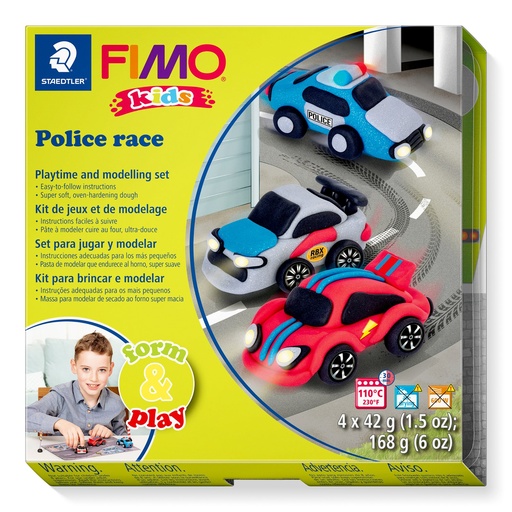 [8034 29 LZ] STAEDTLER SET MODELLING CLAY FIMO KIDS FORM PLAY POLICE RACE 8034 29 LZ