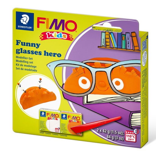 [8035 22] STAEDTLER SET MODELLING CLAY FIMO KIDS FUNNY GLASSES HERO 8035 22