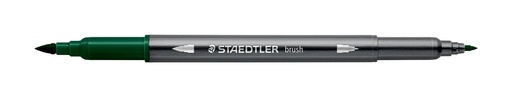 [3001 -55] STAEDTLER DOUBLE-ENDED WATERCOLOUR BRUSH PEN - GREEN EARTH