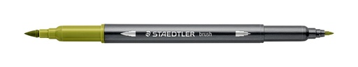 [3001 -57] STAEDTLER DOUBLE-ENDED WATERCOLOUR BRUSH PEN - OLIVE GREEN