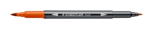 [3001 -73] STAEDTLER DOUBLE-ENDED WATERCOLOUR BRUSH PEN - BURNT SIENNA