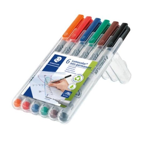 [311 WP6] STAEDTLER UNIVERSAL PEN LUMOCOLOR NON-P.S 6PC