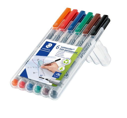 [315 WP6] STAEDTLER LUMOCOLOR UNIVERSAL NON-PERMANENT PENS 6PC 315 WP6