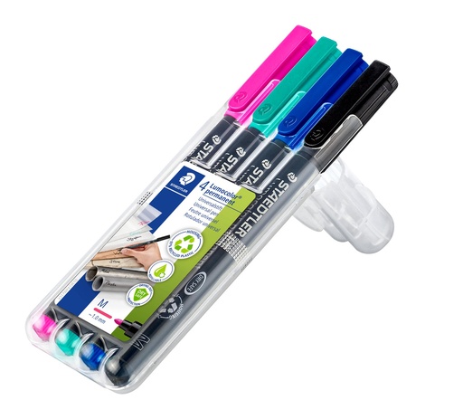 [317 WP4-1] STAEDTLER LUMOCOLOR UNIVERSAL PERMANENT MARKER PENS 4PCS 317 WP4-1