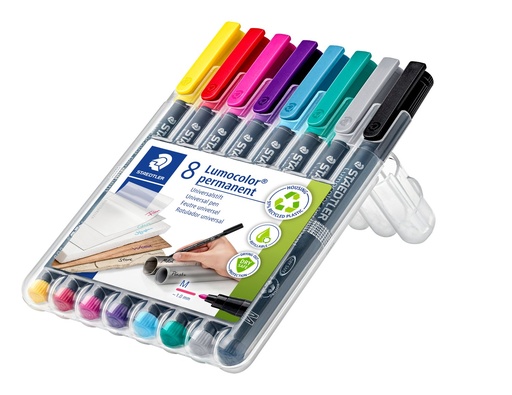 [317 WP8-2] STAEDTLER LUMOCOLOR UNIVERSAL PERMEMENT MARKER PENS 8PCS SET 317 WP8-2
