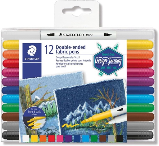 [3190 TB12] STAEDTLER DOUBLE-ENDED FABRIC MARKER PENS 12 PCS 3190 TB12