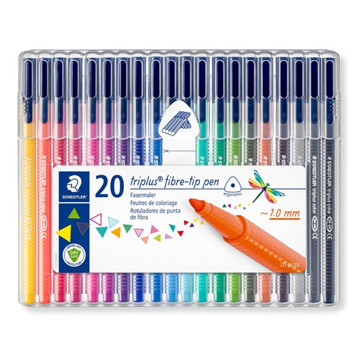 [323 SB20] STAEDTLER TRIPLUS FIBRE TIP COLOUR PENS SET 20 PCS 323 SB20