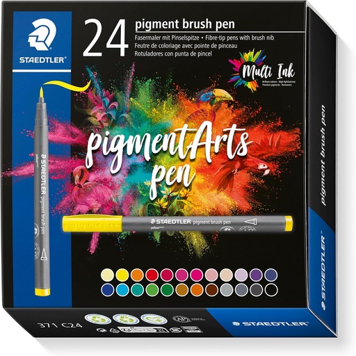 [371 C24] STAEDTLER PIGMENT BRUSH PEN 24 PCS