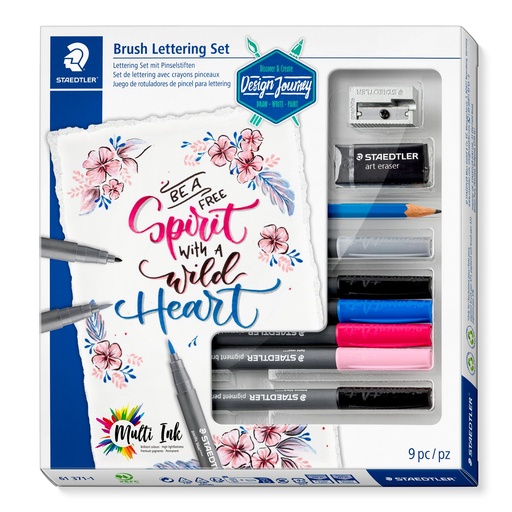 [61 371-1] STAEDTLER BRUSH LETTERING SET 9-T