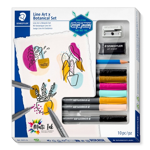 [61 371-2] STAEDTLER LINE ART LETTERING 10PCS SET 61 371-2