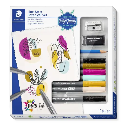 [61 371-2] STAEDTLER LINE ART LETTERING SET 10