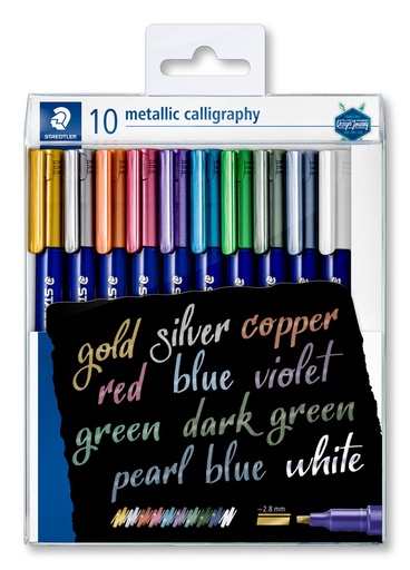 [8325 TB10] STAEDTLER METALLIC MARKER CALLIGRAPHY 10 PCS SET 8325 TB10