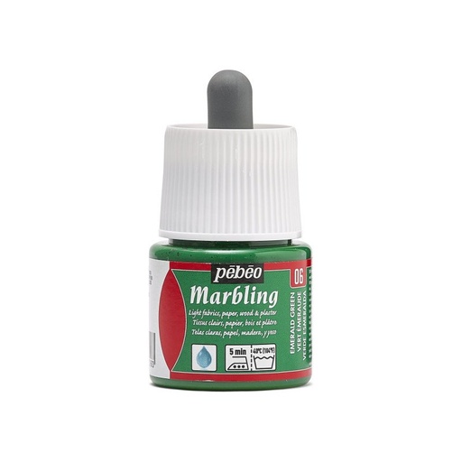 [130-006] PEBEO MARBLING 45ML EMERALD GREEN