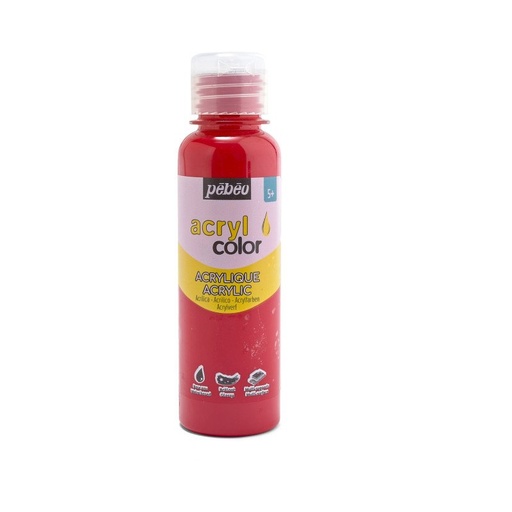 [364113] PEBEO CHILDREN'S ACRYLIC PAINT - ACRYLCOLOR 150ML PRIMARY RED