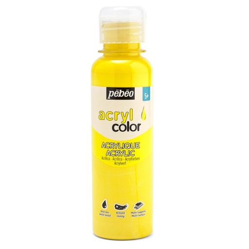 [364148] PEBEO CHILDREN'S ACRYLIC PAINT - ACRYLCOLOR 150ML PRIMARY YELLOW