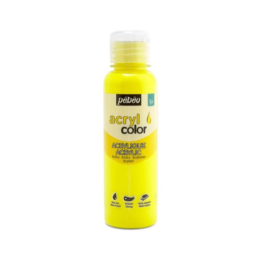 [364160] PEBEO CHILDREN'S ACRYLIC PAINT - ACRYLCOLOR 150ML FLUORESCENT YELLOW