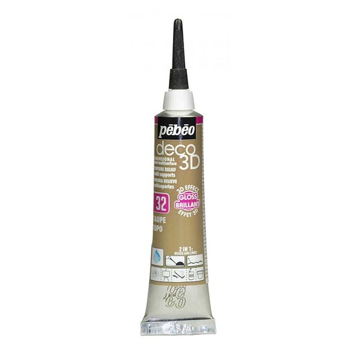 [556132] PEBEO DECO 3D GLOSS 20ML TAUPE