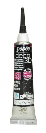 [556153] PEBEO DECO 3D GLITTER 20ML BLACK