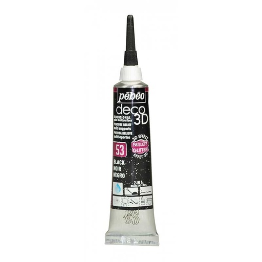 [556153] PEBEO DECO 3D GLITTER 20ML BLACK