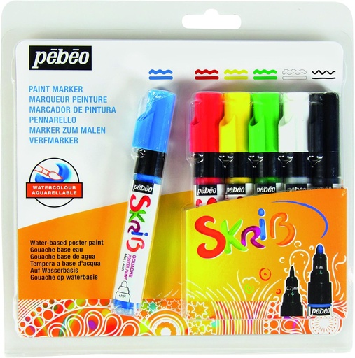 [604103] CHILDREN'S GOUACHE 6 MARKER SET - SKRIB GOUACHE CLASSICS