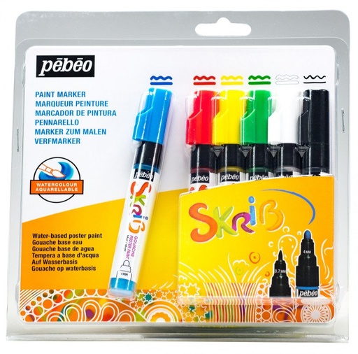 [604103] CHILDREN'S GOUACHE 6 MARKER SET - SKRIB GOUACHE CLASSICS