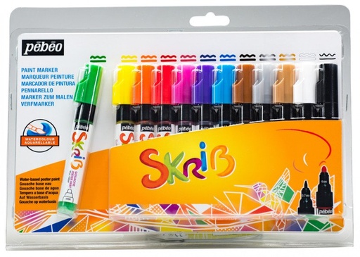 [604105] PEBEO SET 12 MARKER GOUACHE RAINBOW