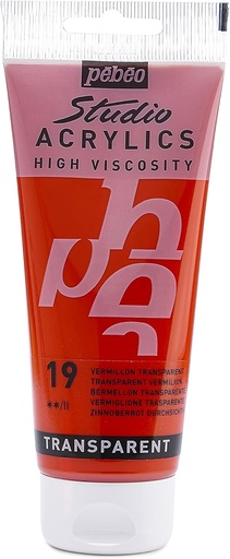 [831-019] PEBEO ACRYLIC STUDIO HV 100ML TRANSPARENT VERMILION