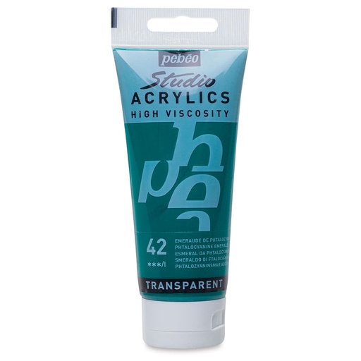 [831-042] PEBEO STUDIO ACRYLIC HV100ML PHTHALOCYANINE EMERALD