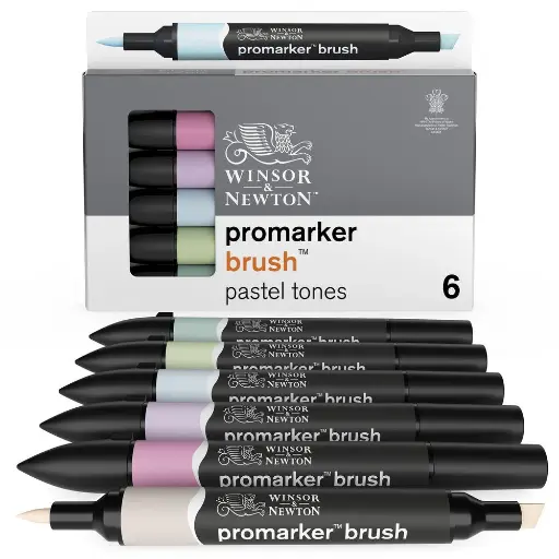[290125] WINSOR & NEWTON PROMARKER BRUSH 6 PASTEL TONES