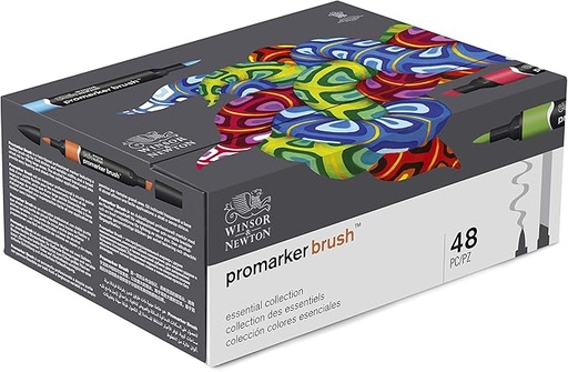 [290080] WINSOR & NEWTON PROMARKER BRUSH X48 ESSENTIAL COLLECTION SET